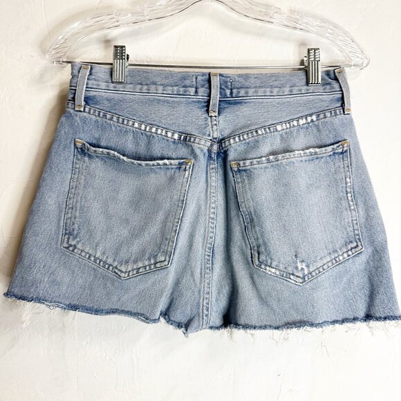 Agolde Womens Cotton Denim Button Up Cut Off Hem Parker Jean Shorts Blue 27 - Picture 11 of 11